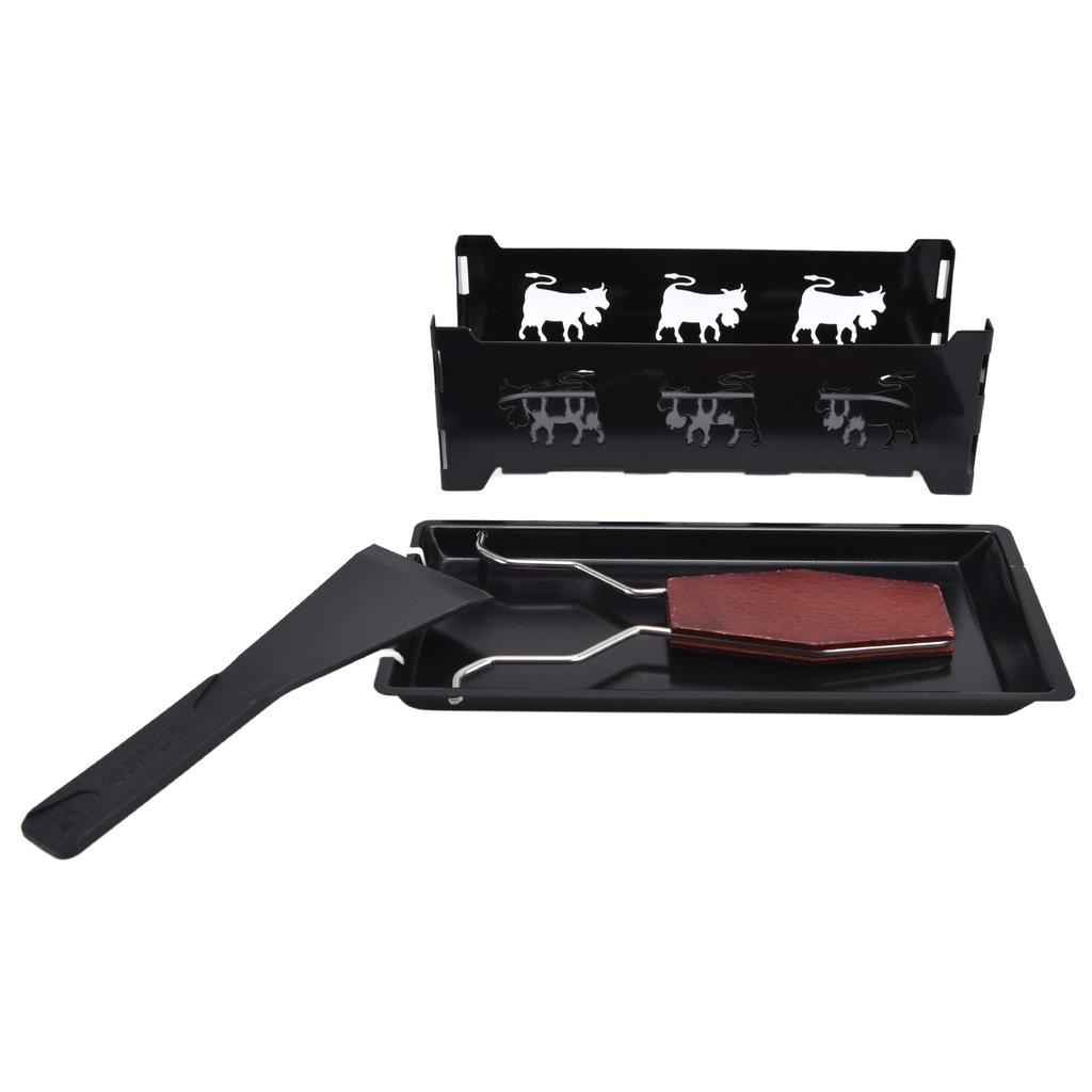 Mini Cheese Raclette Grill with Black Handle Rectangular Bakeware Cheese Baking Tool