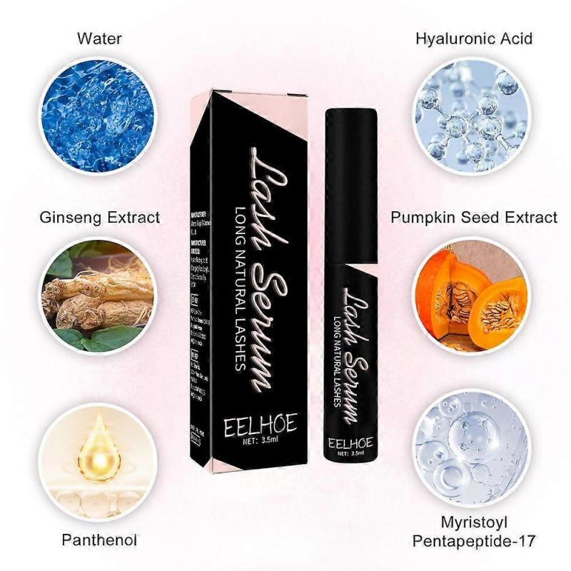 Wimpernwachstumsserum 3,5 ml, Fördert dickere, längere, stärkere Wimpern mit Hyaluronsäure und Ginsengextrakt