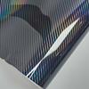 Aufkleber für Autoaufkleber Hochglänzend Regenbogen Kohlefaser Schwarz Klebevinyl für Motorrad-Außenzubehör Automobile