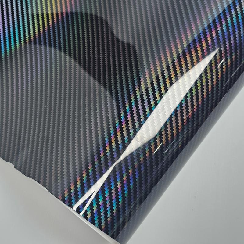 Aufkleber für Autoaufkleber Hochglänzend Regenbogen Kohlefaser Schwarz Klebevinyl für Motorrad-Außenzubehör Automobile