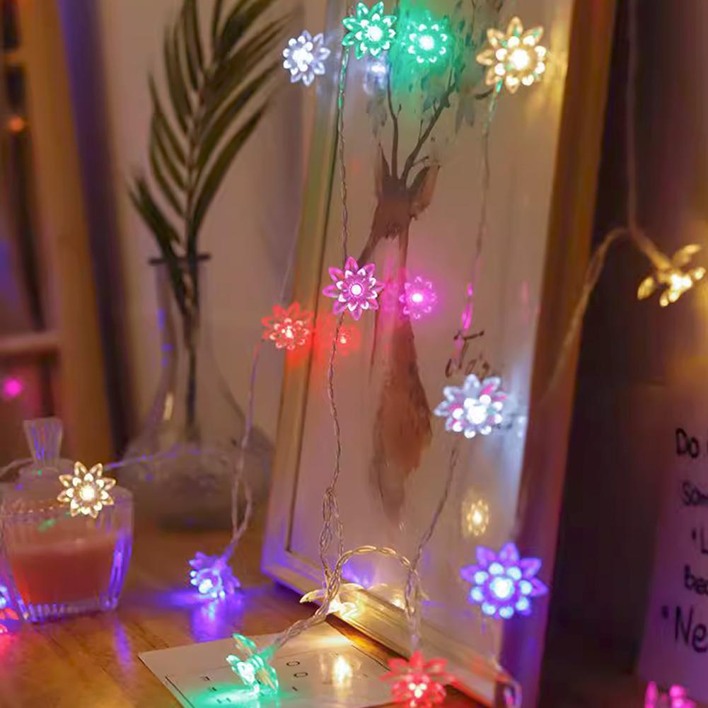 1.5m/3m Lotus Flower LED Light String Wedding Fairy Lights Garland for Christmas Holiday Party Garden Decoration Lights