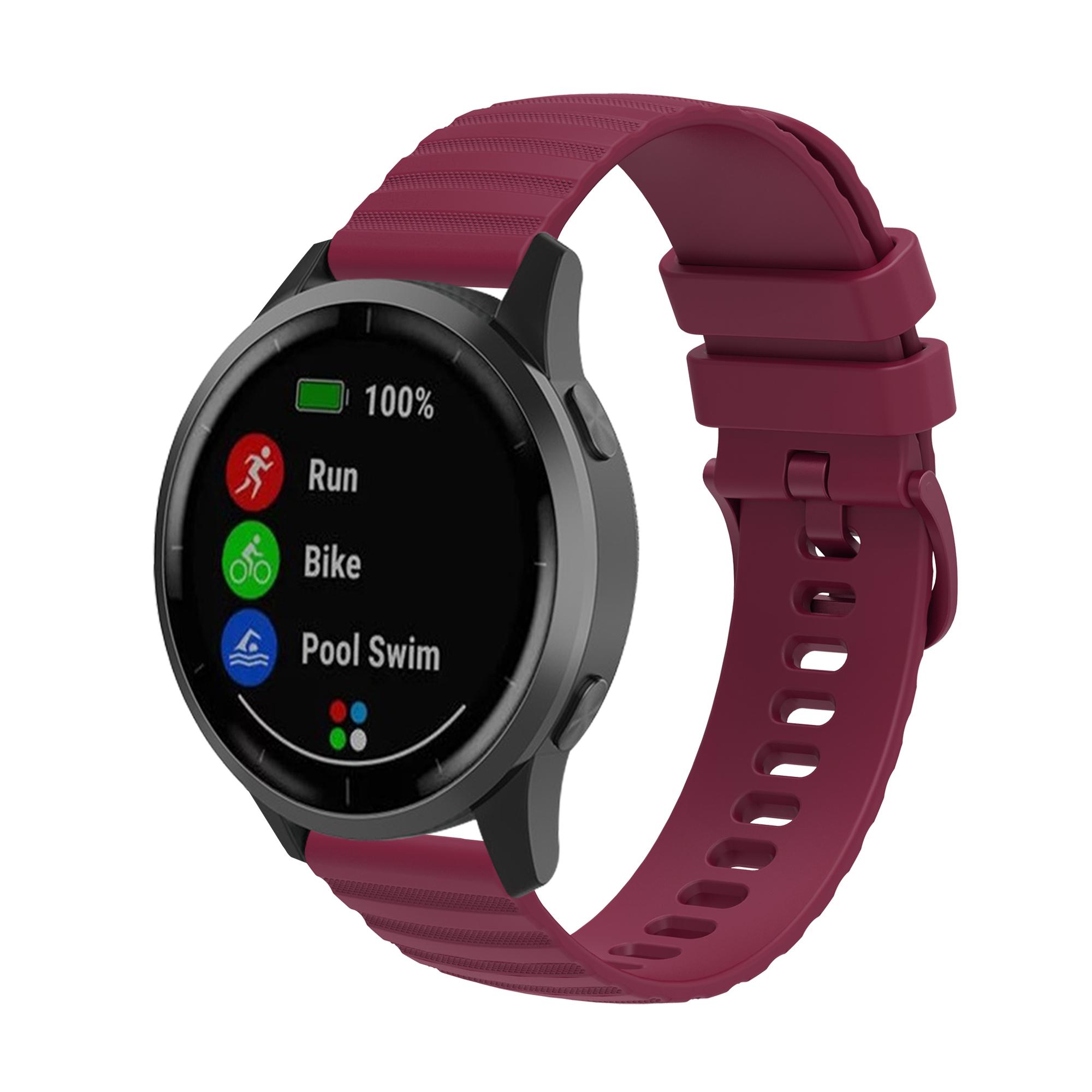 

18 мм силиконовый ремешок для смарт-часов Garmin Vivoactive 3S 4S ремешок Venu 2S Vivomove 3S Forerunner 255S Active S браслет CHINA&Garmin Venu 2S вино красного