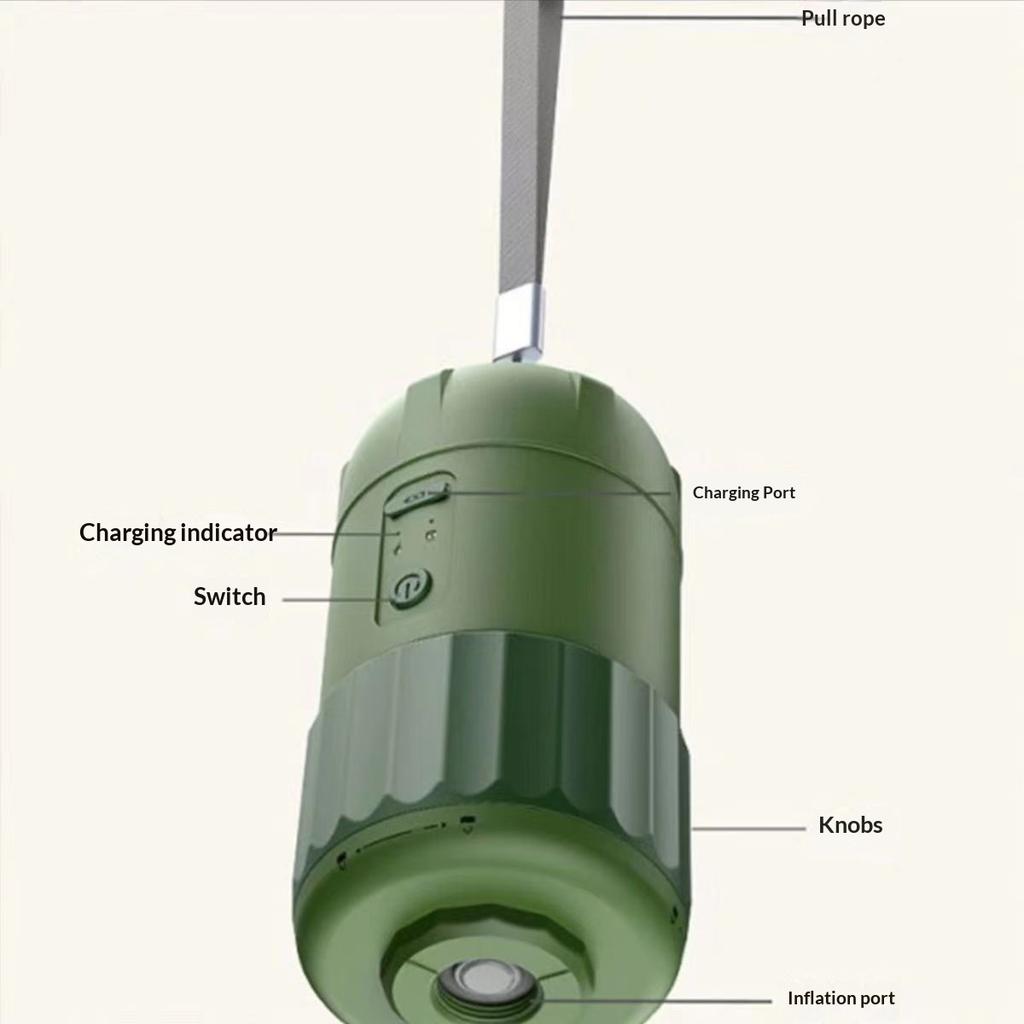 12PSI High Pressure Air Pump Portable Rechargeable Electric Inflator for Camping Tent Mattress Boat