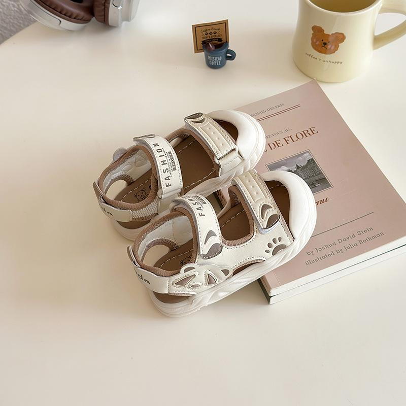Kids Claw Print Closed-Toe Sport Sandals 16 хаки