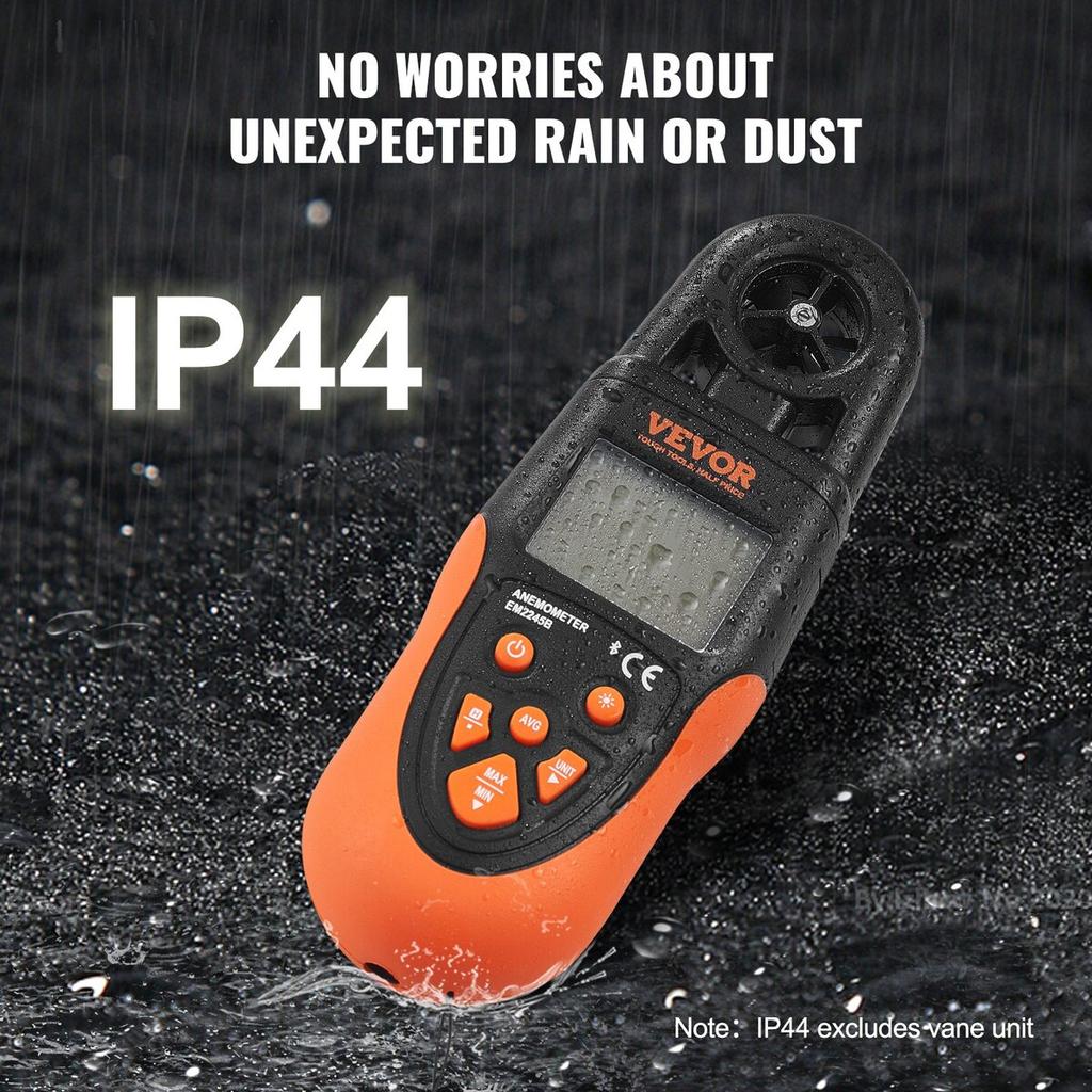 Bluetooth Handheld Anemometer, 14℉-140℉, Digital Wind Speed Meter Gauge with LED Backlight Screen, Measures Wind Velocity Wind Temperature Air Flow