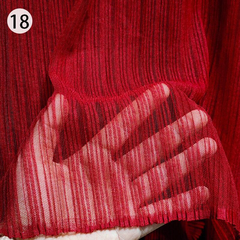 Organ Pleated Mesh Lace Fabric Crumpled Tulle Net Fabric Wedding Organ Skirt Dress Costume Curtains Handmade DIY Craft Material