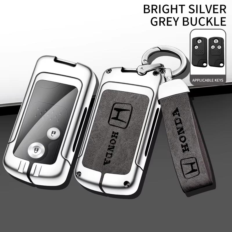 

Zinc Alloy Leather Car Key Case Cover Protector Shell For Honda Fit Jazz Shuttle GP2 Spada StepWgn RG1 Freed Spike Ge6 Accessory
