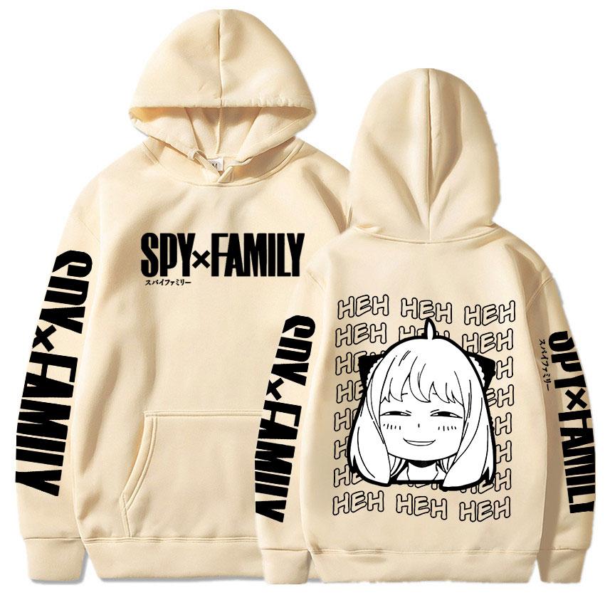 Funny Anime  Spy X Family Anya Forger Kawaii Hoodies Fashion Streetwear Harajuku Black And White Graphics Winter Warm Sweatshirt