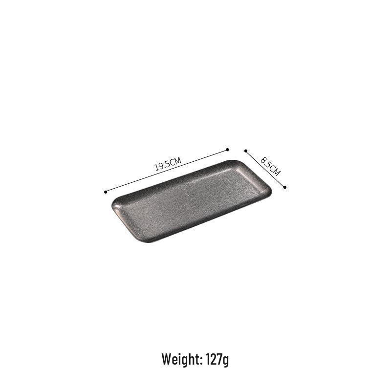 Golden Nostalgic Retro Stainless Steel Cafe Tray – Flat BBQ Plate