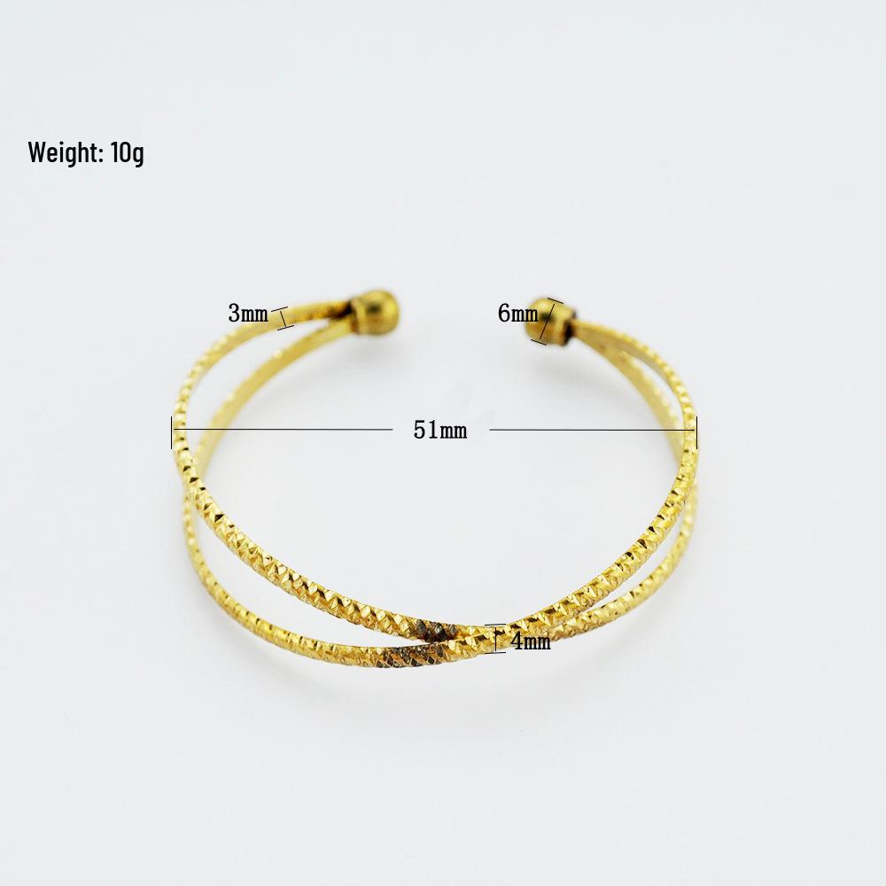 European Fashion Geometric Cross Open Cuff Double Layer Bracelet