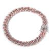 9mm 8.5inch 9inch 9.5inch Wholsale Ladies Anklets Silver Pink Gold Plated Diamond Custom Zirconia Anklet Brass Cuban Link Chain