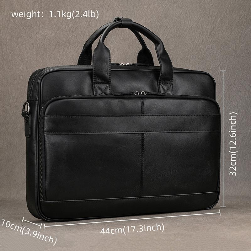 Best Quality Genuine Leather Briefcase Crossbody Messenger Bag Business Laptop Bag Offical Daily Shoulder Bag 15.6 16 17 Inch