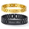 Vnox Pulseiras Personalizadas de Presente de Amor para Casais, Pulseira Combinando de Aço para Mulheres e Homens, Gravar Nome Presentes de Promessa para Ela/Ele