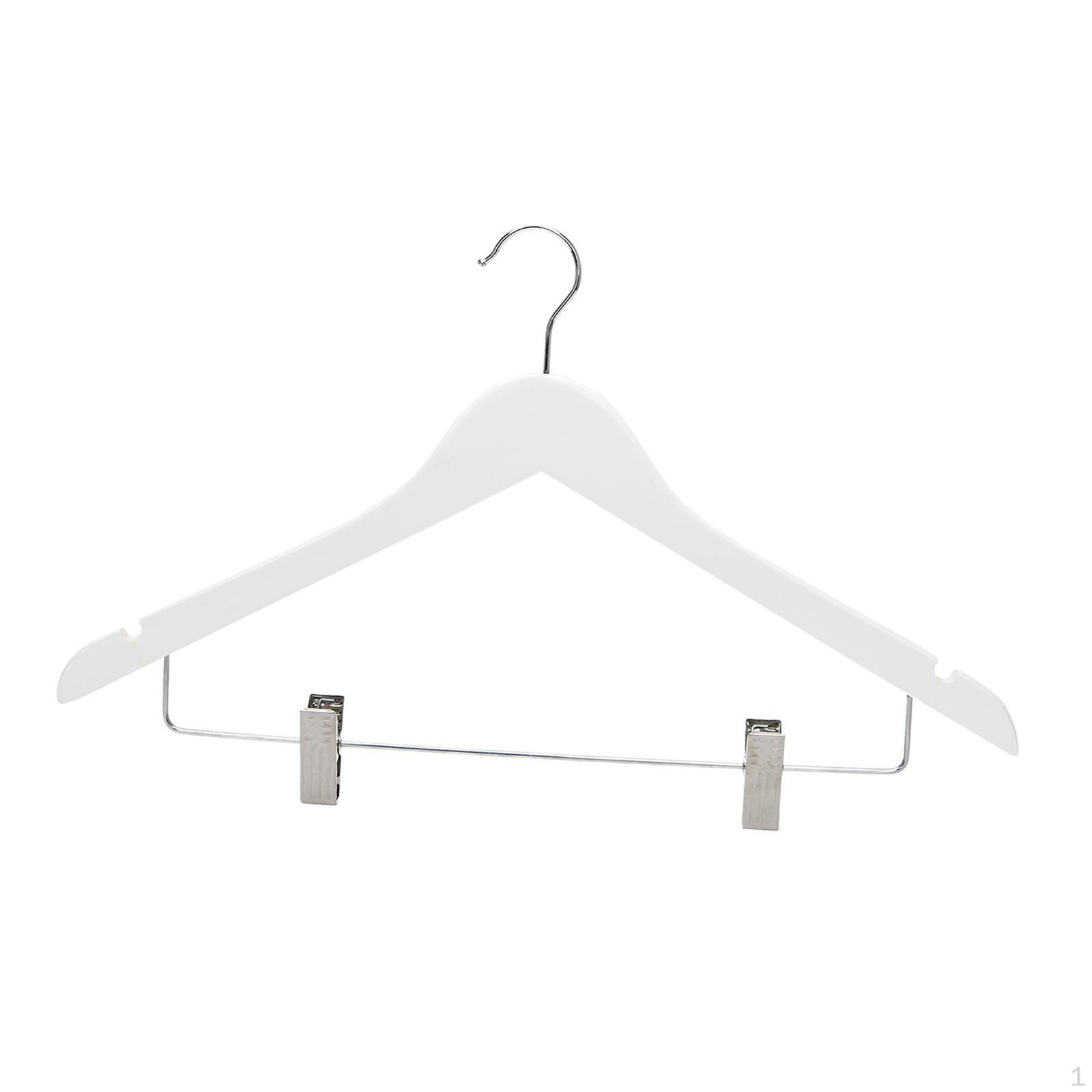 

Вешалка для одежды с зажимами для шкафа, нескользящая, прочная, из дерева для пальто White
