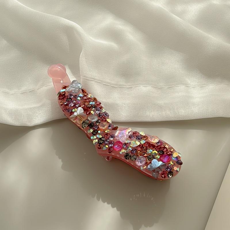 Neue Haarnadel mit luxuriösen farbigen Strasssteinen, Pferdeschwanz-Klammer, elegantes und raffiniertes Haaraccessoire, Haarspange