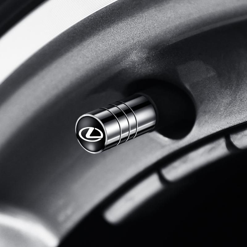 Interior Stickers 4Pcs Car Wheel Metal Valve Caps Auto Tire Air Stem Cover Bolt Cap For Lexus F-SPORT ES RX NX LS UX LM LX GX LC
