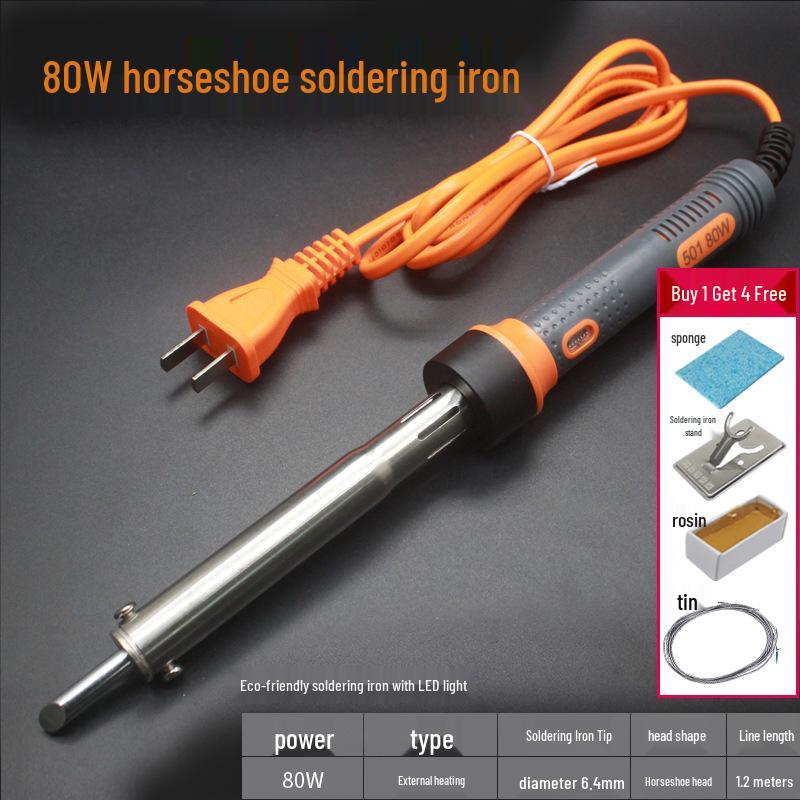 Eco-Friendly Industrial Grade Soldering Iron with Light, 80/100/150W Hot Stamping External Heating and Knife Tip