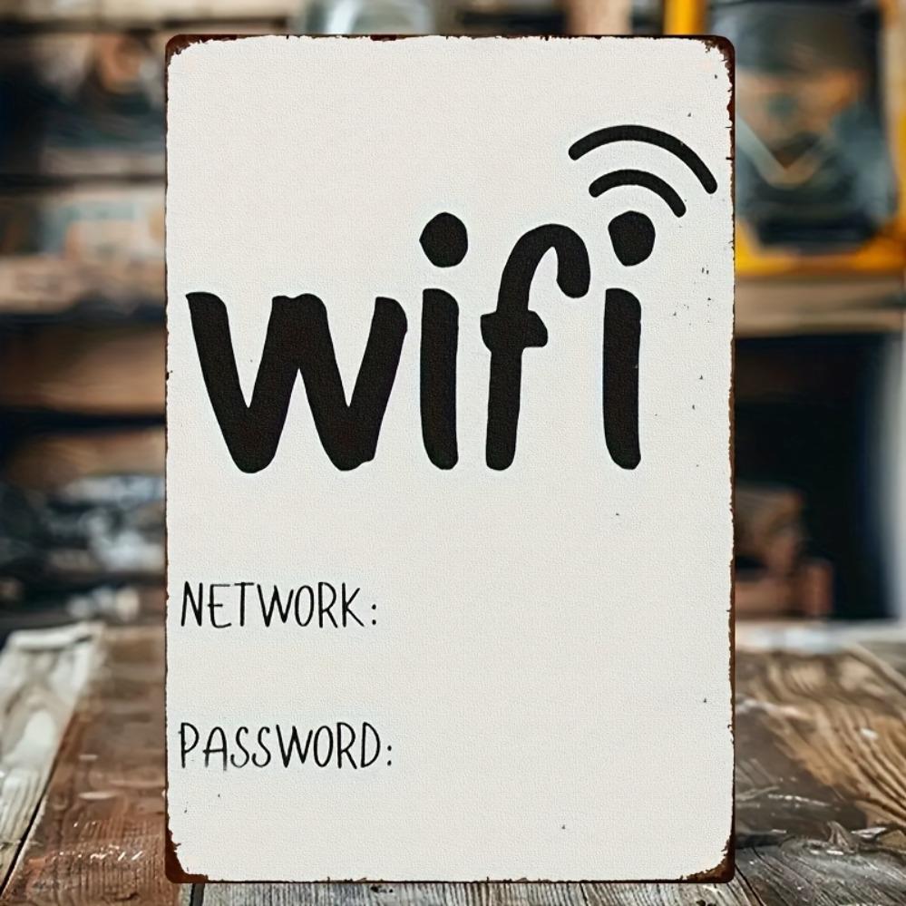 Vintage Rustic Metal Wall Sign - WiFi Network & Password Decor, Iron Art for Home, Office, Café, &Garage, Suitable for Indoor/