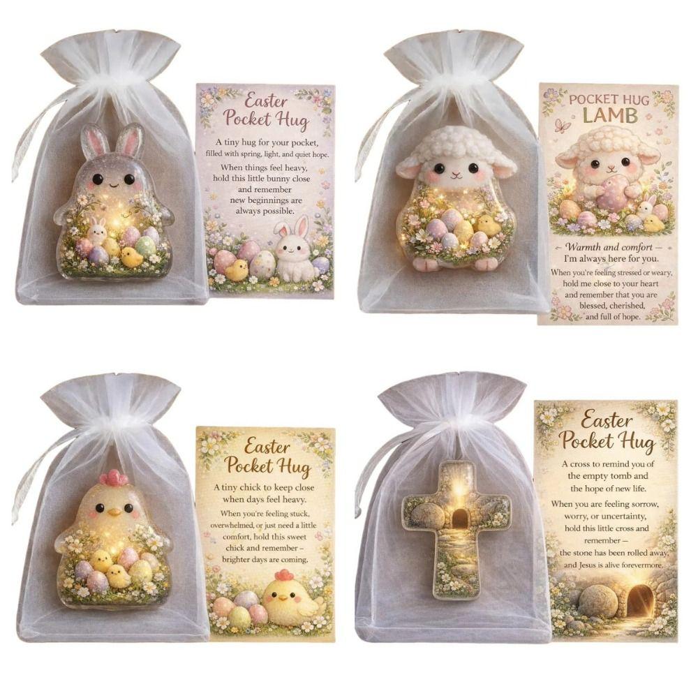 Easy To Carry Handmade Easter Pocket Hug Card Surprise Element Thoughtful Easter Surprise Card Acrylic Plane Rabbit Theme