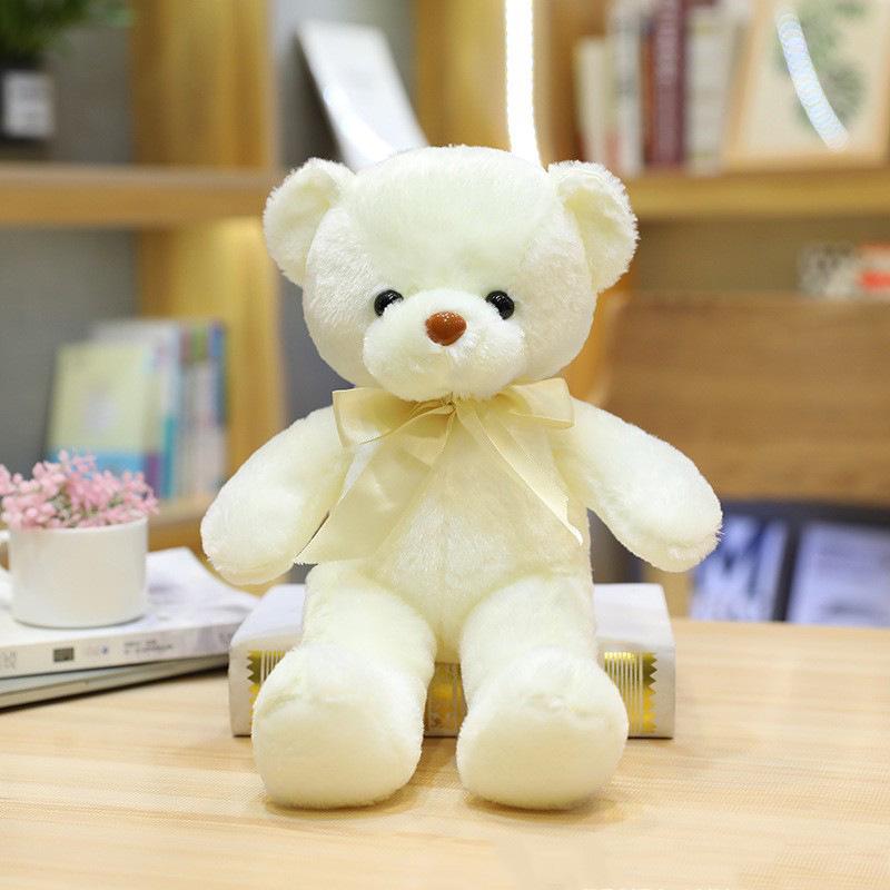 Ten-Color Bear Wedding Plush Toy with Ribbon and Bowtie