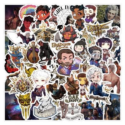 54 New BG3 Graffiti Stickers Decorative Scooter Notebook Personalized Hand Note Waterproof Stickers