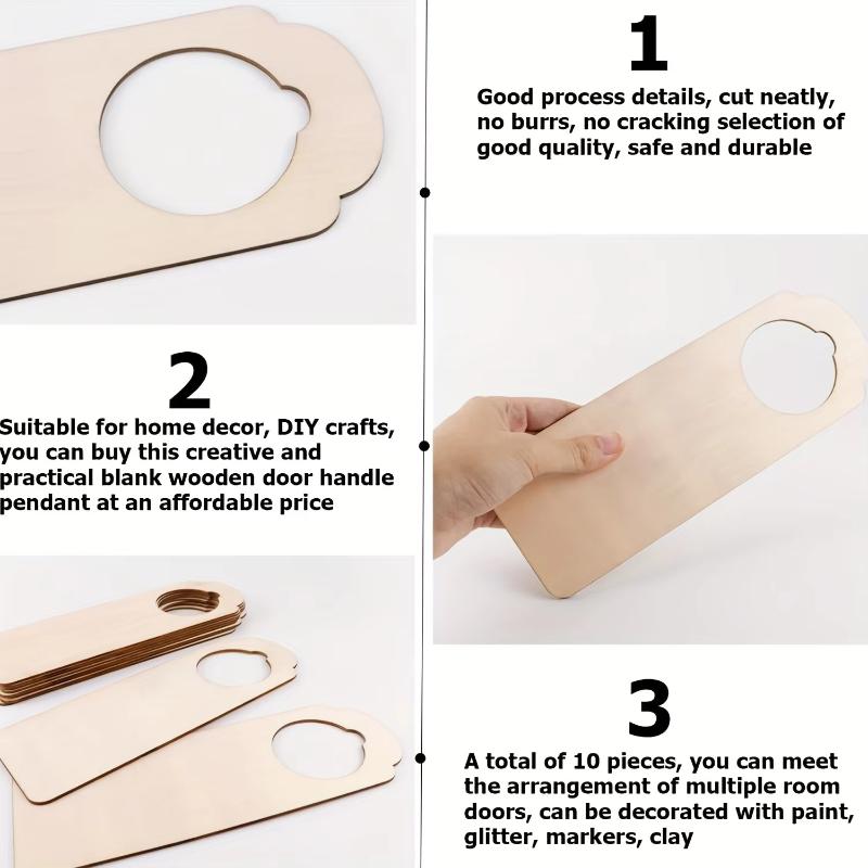 Wooden Hanging Sign Unfinished Crafts Wood Chip Decorations Suitable For Door Hanging Decoration Wooden Blank Bookmarks with Tas