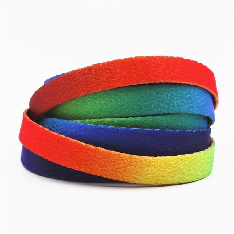 Flat Candy Color Gradient Shoe Laces Party Camping Boots Shoelace Canvas Strings Length 50Cm 80Cm 100Cm 120Cm Shoes Woman Men