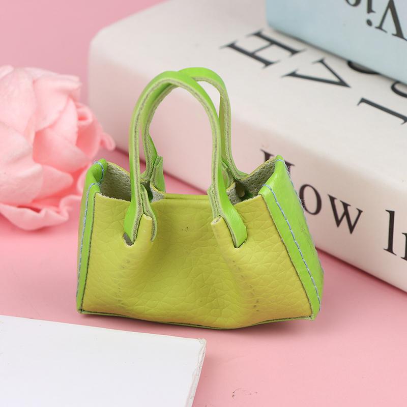 Fashion 1/6 1/12 Dollhouse Miniature Leather Suitcase Mini Bag Backpack Doll Luggage Box Handbag Shoulder Bag Leather Bag Purses
