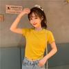 Short-sleeved t-shirt women's clothes summer new Spice Girl halter bow leaking back short design top trendy
