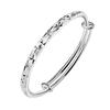 Women Bangle Copper Silver Color Curved Adjustable Smooth Polished Luster Wrist Jewelry Anniversary Birthday Gift Lightweight Bangle