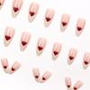 French Almond Heart 24-Piece Nail Stickers: Elegant & Simple Design