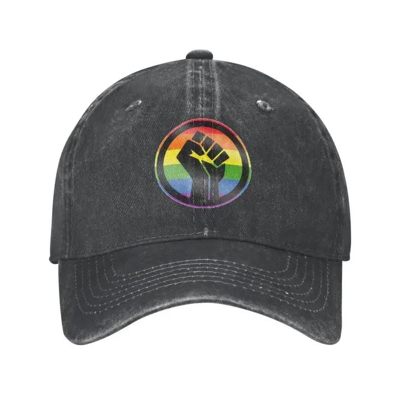 Custom Cotton Black Fist Pride Baseball Cap Hip Hop Men Womens Adjustable Dad Hat Autumn