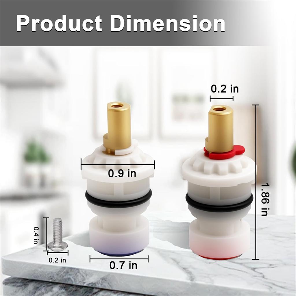 2025+ 1Pair Ceramic Stem Disc 1/4 Turn Cold & Hot Side Faucet for 48/143/149 Series Replace: 9608020 9608060