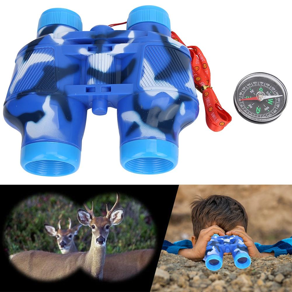 Children Outdoor Plastic Binocular With Lanyard   Kid Telescope Toy Gift (Green)