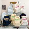 Color Block Canvas Backpack for Girls – Large Capacity School Bag