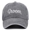 Retro Washed Cotton Bride Groom Baseball Cap Outdoor Sunshade Solid Color  Logo Vintage Soft Top Duck Tongue Cap