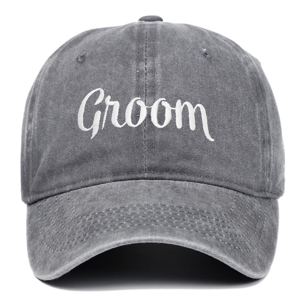 Retro Washed Cotton Bride Groom Baseball Cap Outdoor Sunshade Solid Color Logo Vintage Soft Top Duck Tongue Cap