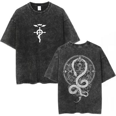Anime Edward Elric & Alphonse Elric Top Casual Largo Moda Uomo e Donna