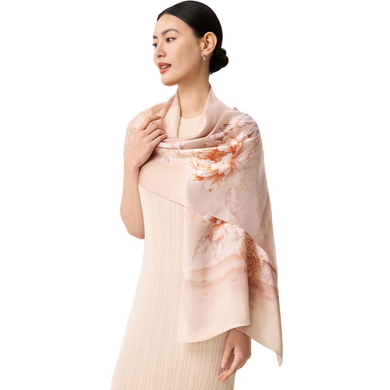 Shanghai Story 100% Silk Print Shawl Scarf