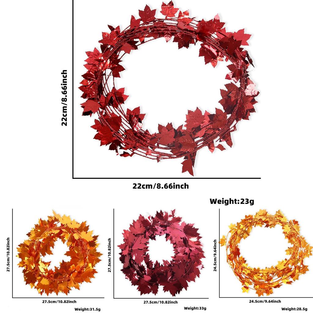 Exquisite Thanksgiving Maple Leaf Colorful Ribbon For Home Decoration 7.5m Length