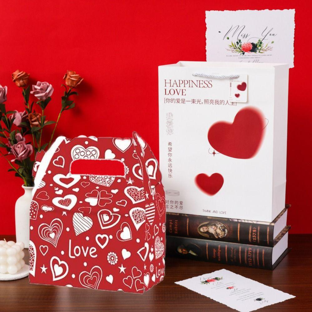 6PCS/SET Exquisite Snack Packaging Box Portable Gift Bag Creative Valentine'S Day Box  Holiday