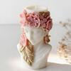 DIY Flowers Relief Girl Portrait Silicone Mold Handmade Aroma Candle Plaster Decoration Mould Cylinder Candle Making Supplies