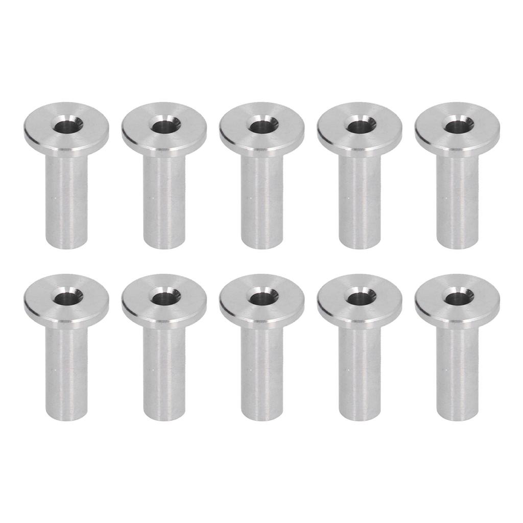 10Pcs Stainless Steel Protector Sleeves High Tensile Strength Anti Fatigue Weatherproof Cable Railing Protector Sleeves