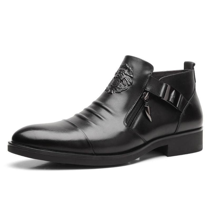 Autunno Stivaletti da Uomo di Alta Qualità Taglia Forte 48 Stivali Eleganti da Uomo Punta Affusolata Business Casual Scarpe in Pelle Stivaletti Chelsea da Uomo