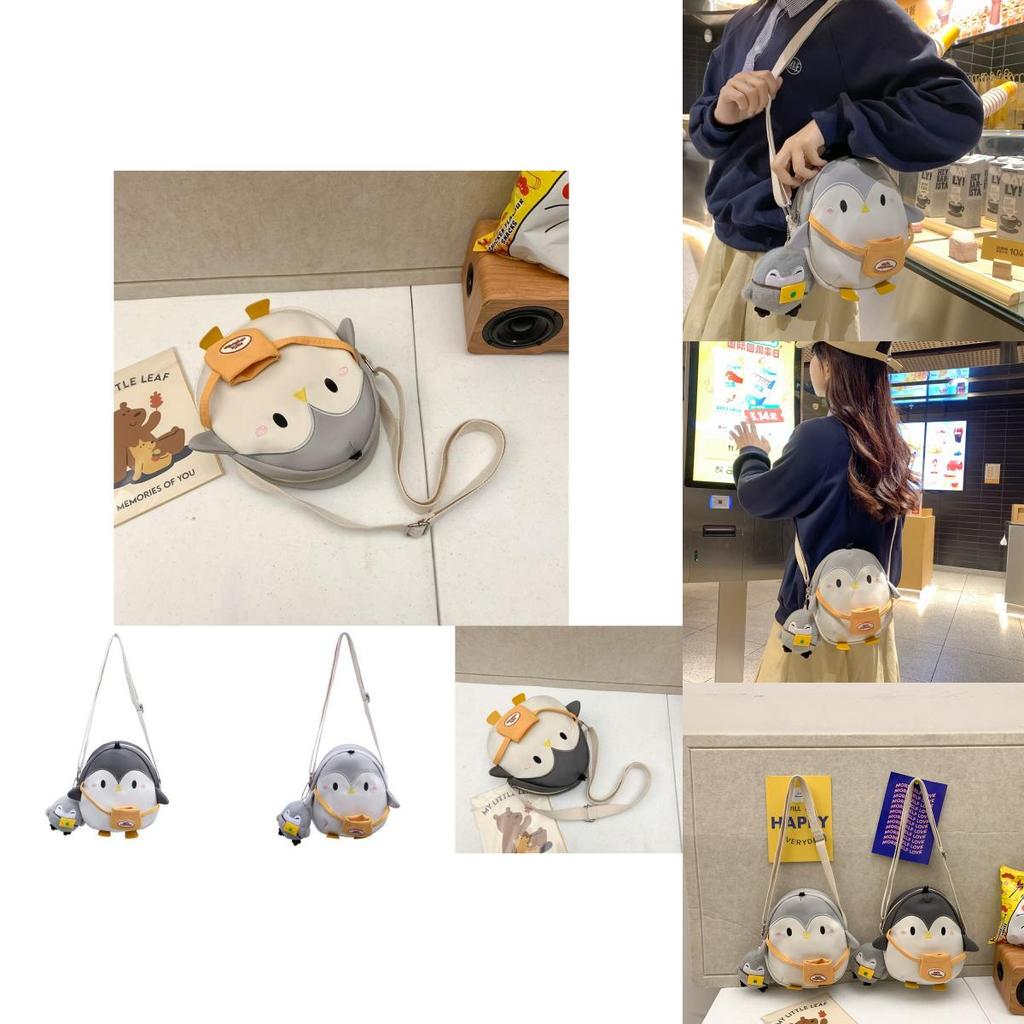 Adorable Cartoon Penguin Shaped Kids Shoulder Bag Versatile For Boys And Girls