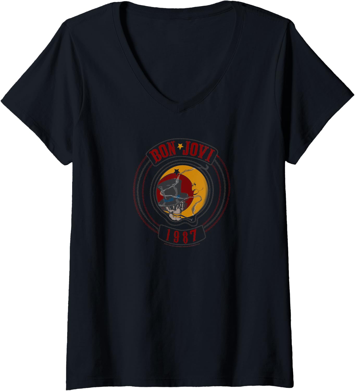 Bon Jovi 1987 Band Logo VNeck T-shirt XL