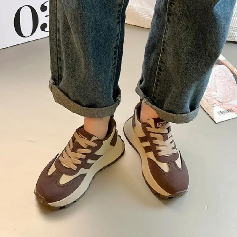Thick Bottom Women's Shoes 2025 New Trend All-Match Casual Vulcanize Shoes Ladies Quality Tennis Sneakers Chaussure Femme