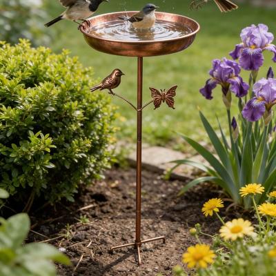 Rustproof Iron Garden Birdbath Anti-leakage Bird Feeding Station Durable Hummingbird Feeder  Porch