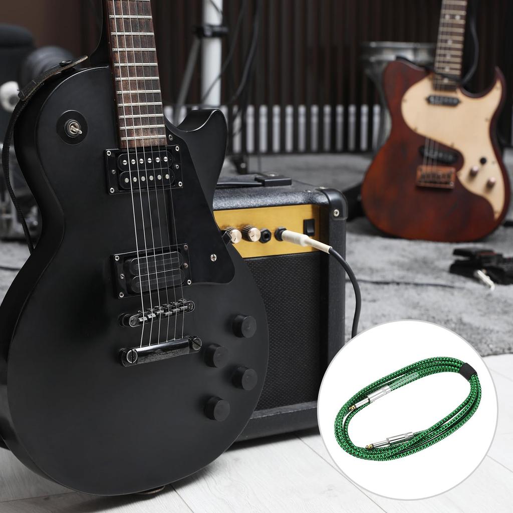 Uxcell 10ft Guitar Instrument Cable, 14" To 14" Straight 6.35mm Female To Female Jack Stereo Audio Interconnect Cord Balanced Line for Guitar and