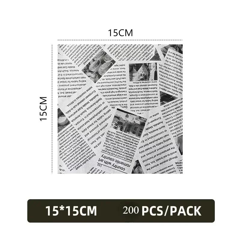 100/200 Pcs Safe Oil-Proof Paper for Wrapping Burger Bread Fried Food Sandwich Packaging Fryer Air Baking Paper Kitchen Tools